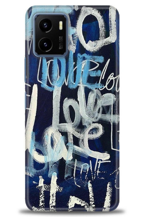 Vivo Y15S Kılıf HD Baskılı Kılıf - Love Mavi