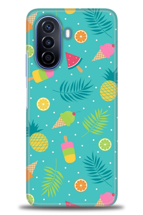 Tecno Spark 8C Kılıf HD Baskılı Kılıf - Dondurma ve Yapraklar