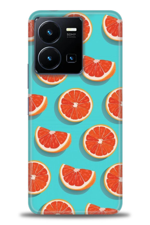 Vivo Y35 Kılıf HD Baskılı Kılıf - Portakal Dilimleri