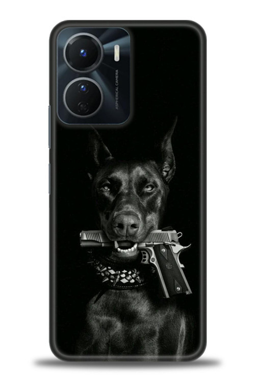 Tecno Spark 9 Pro Kılıf HD Baskılı Kılıf - Tabanca ve Köpek