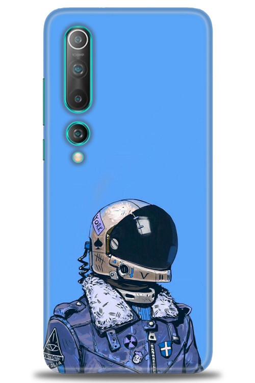 Xiaomi Mi 10 Kılıf HD Baskılı Kılıf - Mavi Astronot