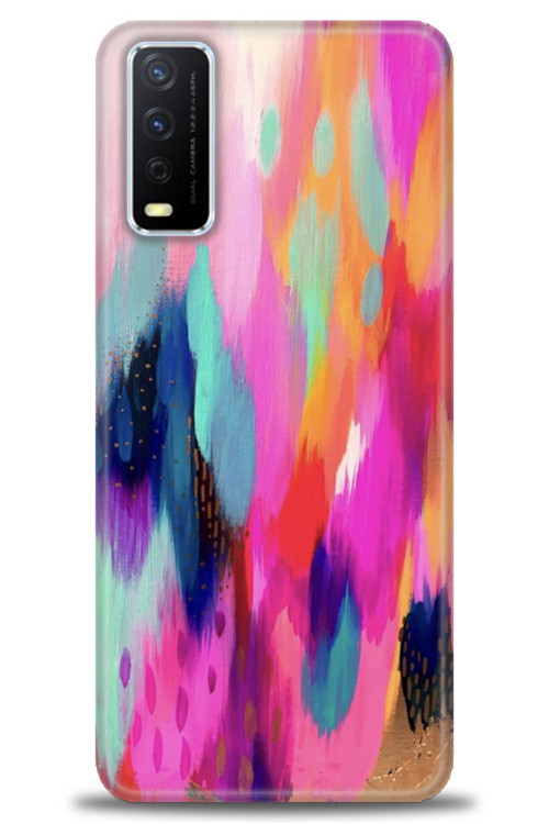 Vivo Y20 Kılıf HD Baskılı Kılıf - Yaldızlı Renkler