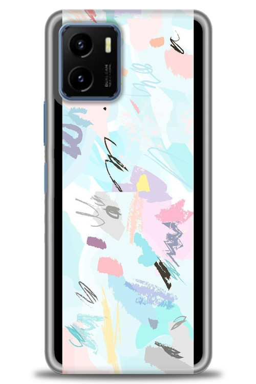 Vivo Y32 Kılıf HD Baskılı Kılıf - Blue and Purple
