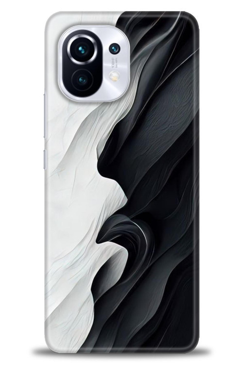 Xiaomi Mi 11 Kılıf HD Baskılı Kılıf - Black and White