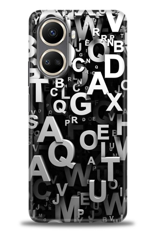 Tecno Camon 19 Neo Kılıf HD Baskılı Kılıf - Harfler