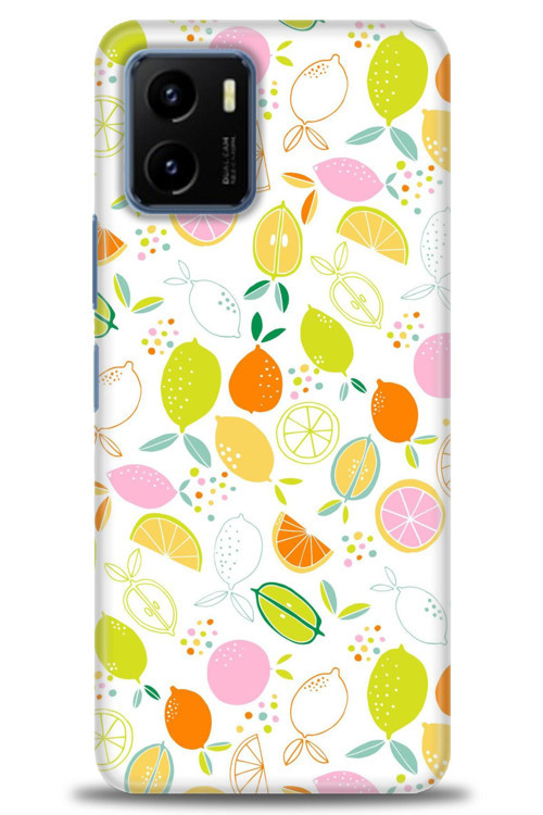 Vivo Y32 Kılıf HD Baskılı Kılıf - Renkli Limonlar