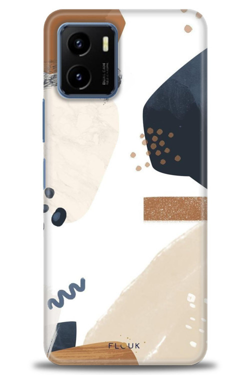 Vivo Y21 Kılıf HD Baskılı Kılıf - Bej