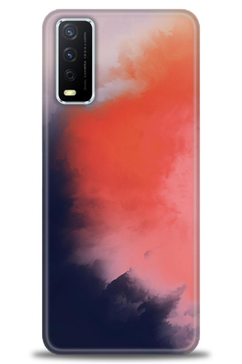 Vivo Y11S Kılıf HD Baskılı Kılıf - Sisli Turuncu