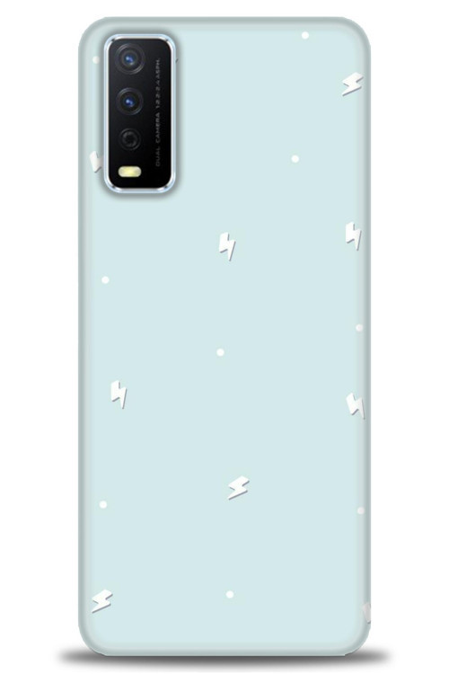 Vivo Y11S Kılıf HD Baskılı Kılıf - Beyaz Şimşekler