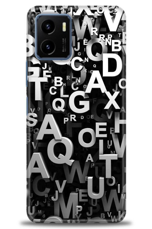 Vivo Y21S Kılıf HD Baskılı Kılıf - Harfler