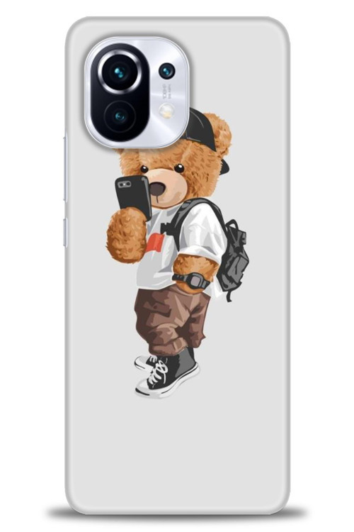 Xiaomi Mi 11 Kılıf HD Baskılı Kılıf - Teddy Bear Cool