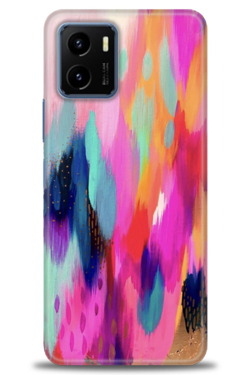 Vivo Y15S Kılıf HD Baskılı Kılıf - Yaldızlı Renkler