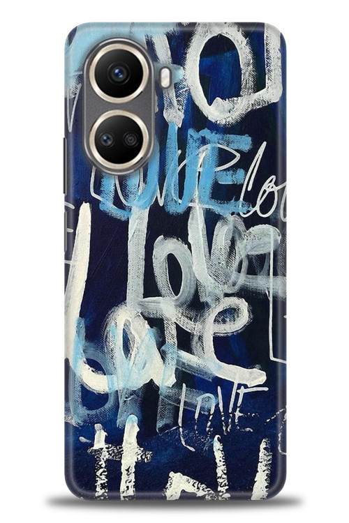 Tecno Camon 19 Pro Kılıf HD Baskılı Kılıf - Love Mavi