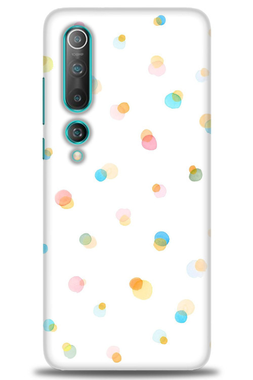 Xiaomi Mi 10 Kılıf HD Baskılı Kılıf - Rengarenk Puantiye