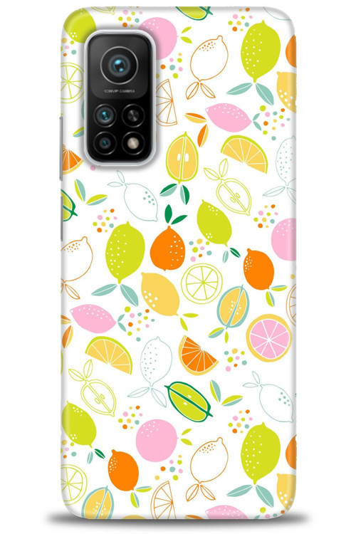 Xiaomi Mi 10T Pro Kılıf HD Baskılı Kılıf - Renkli Limonlar
