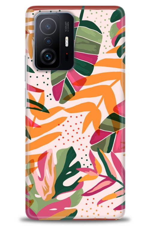 Xiaomi Mi 11T Kılıf HD Baskılı Kılıf - Turuncu Pembe