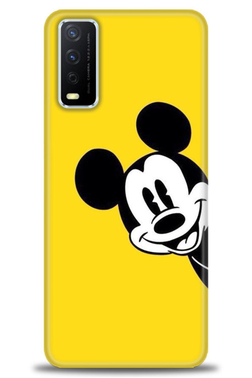 Vivo Y20 Kılıf HD Baskılı Kılıf - Sarı Mickey Mouse