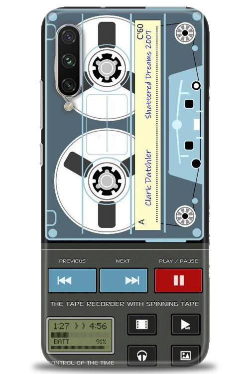 Xiaomi Mi A3 Kılıf HD Baskılı Kılıf - Nostaljik Kaset