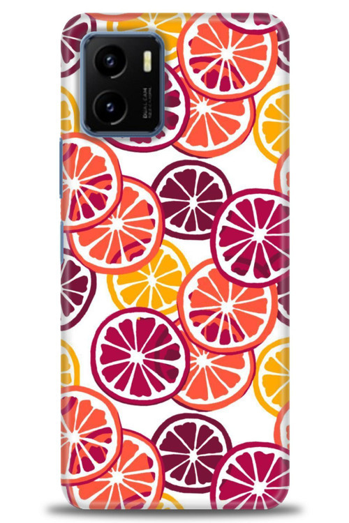 Vivo Y33S Kılıf HD Baskılı Kılıf - Bordo Limon Dilimleri