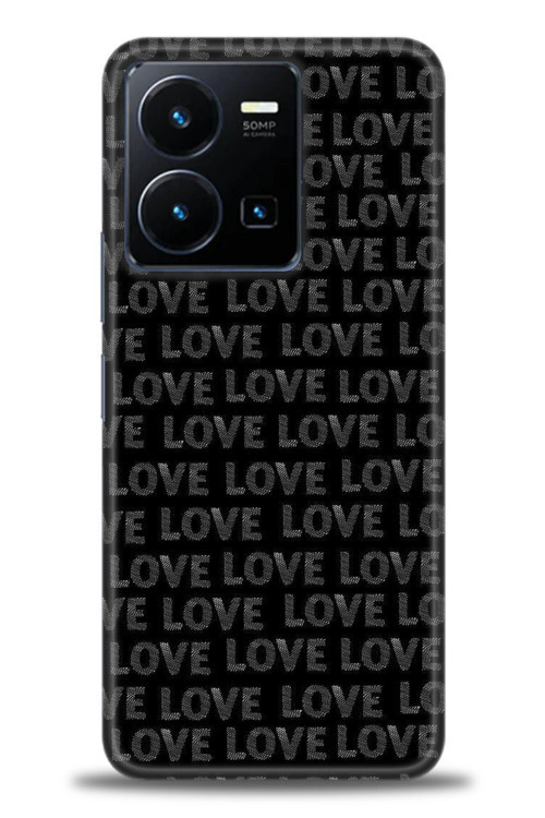 Vivo Y35 Kılıf HD Baskılı Kılıf - Black Love