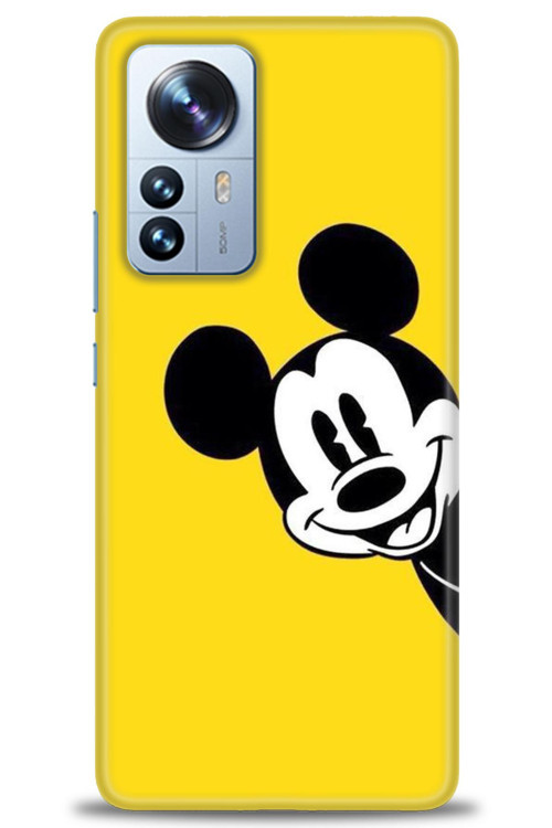 Xiaomi Mi 12 Pro Kılıf HD Baskılı Kılıf - Sarı Mickey Mouse