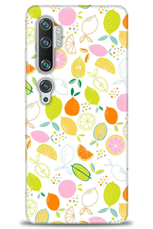 Xiaomi Mi Note 10 Kılıf HD Baskılı Kılıf - Renkli Limonlar