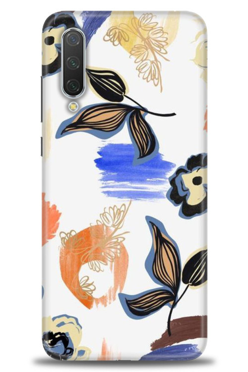 Xiaomi Mi 9 Lite Kılıf HD Baskılı Kılıf - Mavi Yapraklar