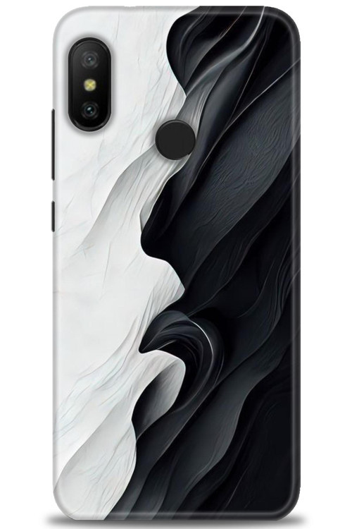 Xiaomi Mi A2 Lite Kılıf HD Baskılı Kılıf - Black and White