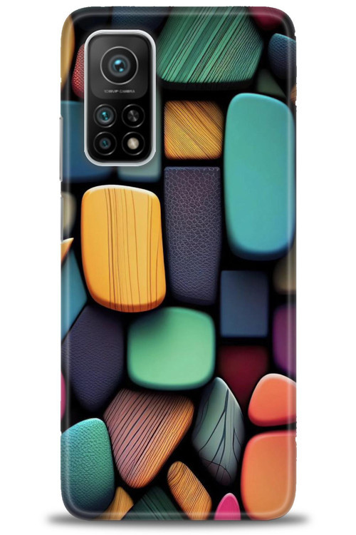 Xiaomi Mi 10T Pro Kılıf HD Baskılı Kılıf - Renkli Taşlar