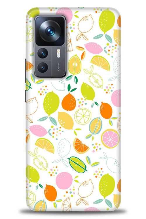 Xiaomi Mi 12T Kılıf HD Baskılı Kılıf - Renkli Limonlar