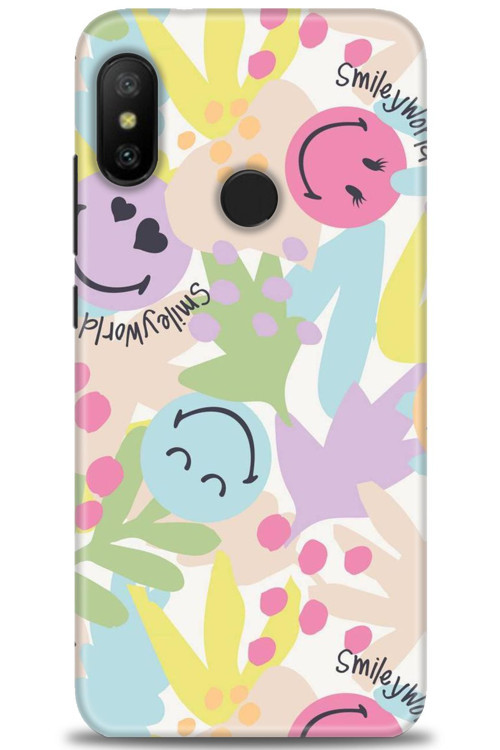Xiaomi Mi A2 Lite Kılıf HD Baskılı Kılıf - Smiley World