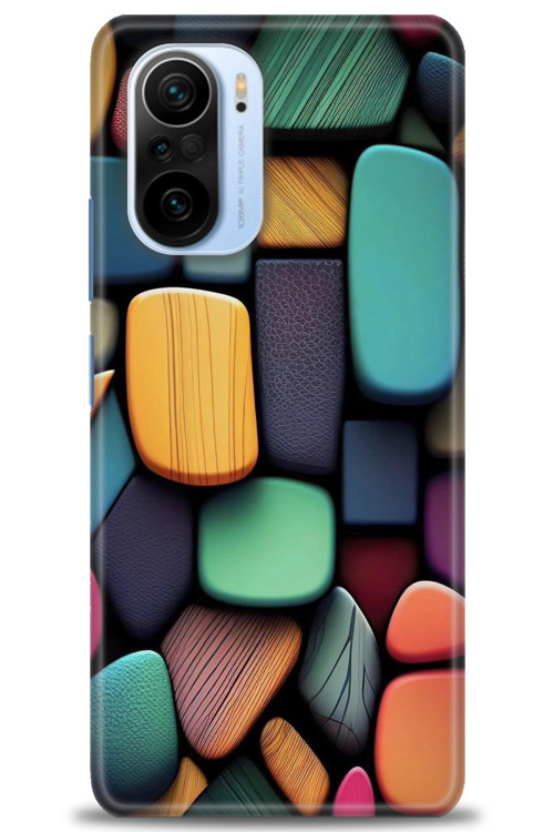 Xiaomi Mi 11i Kılıf HD Baskılı Kılıf - Renkli Taşlar