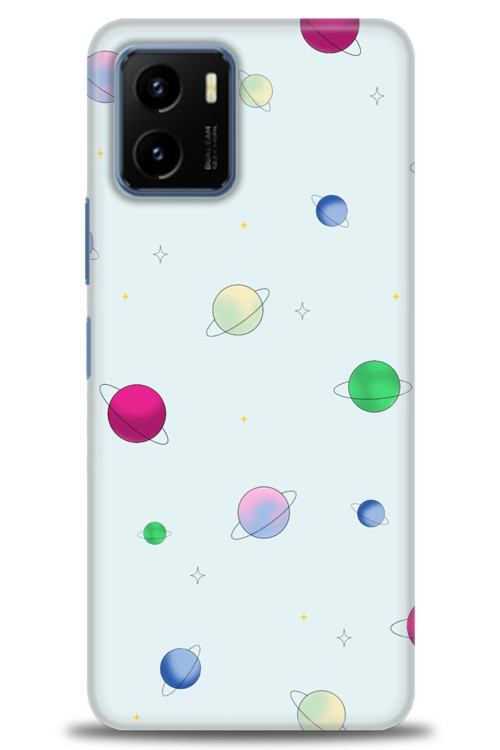 Vivo Y21 Kılıf HD Baskılı Kılıf - Gezegenler Çizim