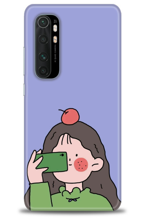 Xiaomi Mi Note 10 Lite Kılıf HD Baskılı Kılıf - Yeşil Kız
