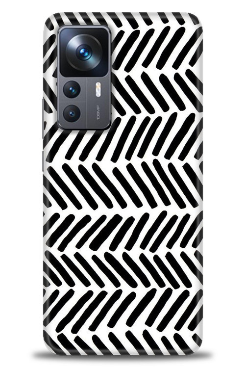 Xiaomi Mi 12T Kılıf HD Baskılı Kılıf - Siyah Çubuklar