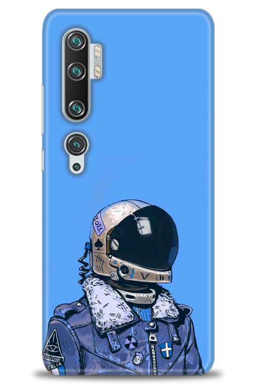 Xiaomi Mi Note 10 Kılıf HD Baskılı Kılıf - Mavi Astronot