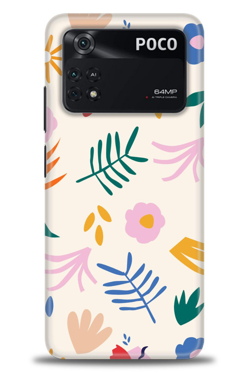 Xiaomi Poco M4 Pro 4G Kılıf HD Baskılı Kılıf - Renkli Dallar