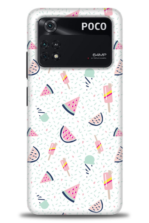 Xiaomi Poco M4 Pro 4G Kılıf HD Baskılı Kılıf - Dondurma ve Karpuz
