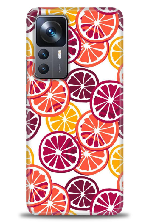 Xiaomi Mi 12T Pro Kılıf HD Baskılı Kılıf - Bordo Limon Dilimleri