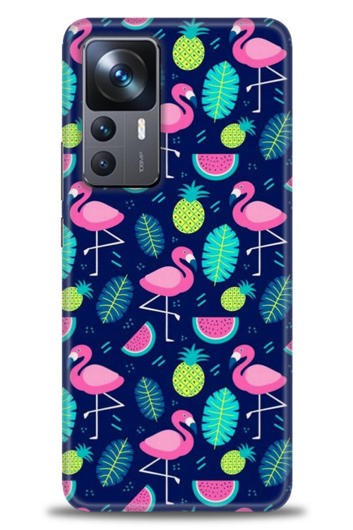 Xiaomi Mi 12T Pro Kılıf HD Baskılı Kılıf - Flamingo Ananas