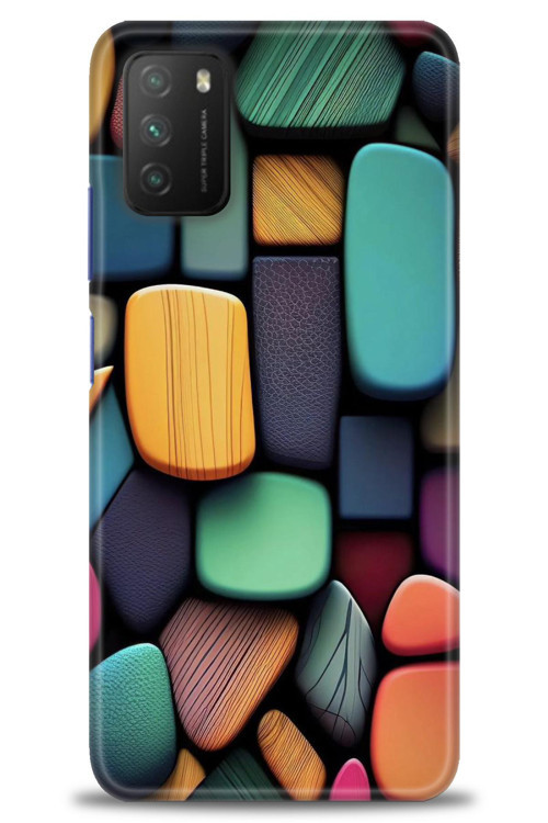 Xiaomi Poco M3 Kılıf HD Baskılı Kılıf - Renkli Taşlar