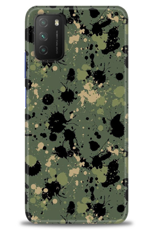 Xiaomi Poco M3 Kılıf HD Baskılı Kılıf - Kamuflaj Renkleri