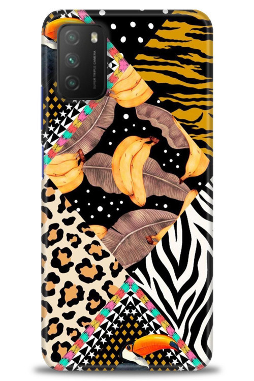 Xiaomi Poco M3 Kılıf HD Baskılı Kılıf - Muz Papağan