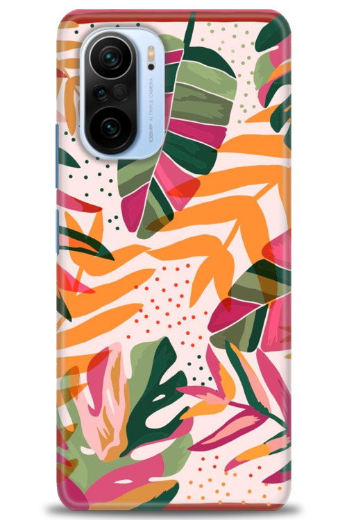 Xiaomi Poco F3 Kılıf HD Baskılı Kılıf - Turuncu Pembe