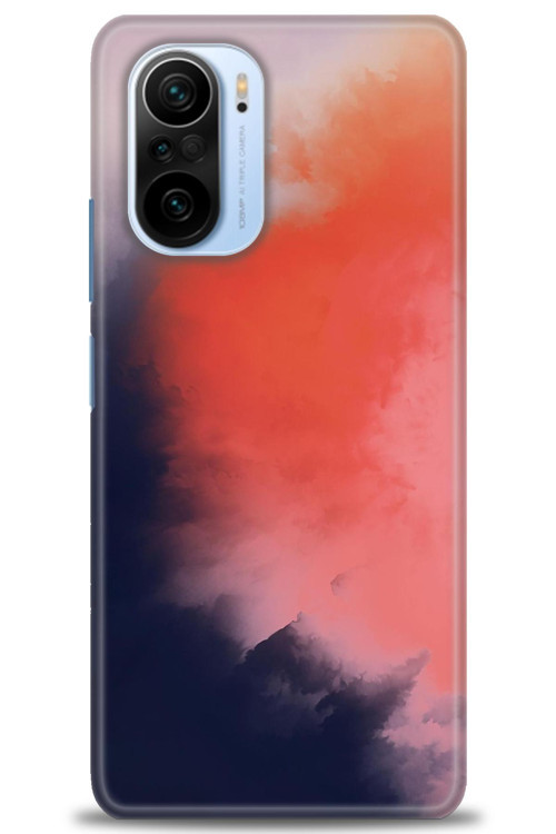 Xiaomi Poco F3 Kılıf HD Baskılı Kılıf - Sisli Turuncu
