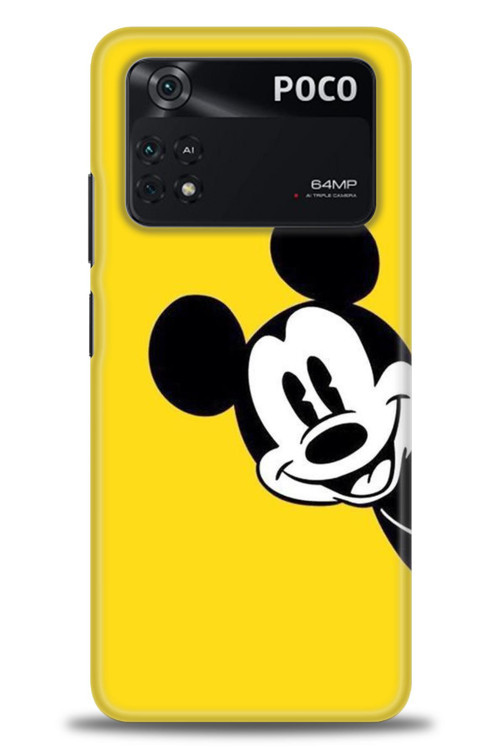 Xiaomi Poco M4 Pro 4G Kılıf HD Baskılı Kılıf - Sarı Mickey Mouse