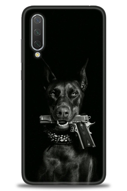Xiaomi Mi 9 SE Kılıf HD Baskılı Kılıf - Tabanca ve Köpek