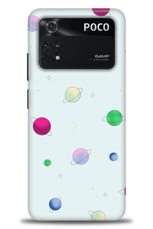 Xiaomi Poco M4 Pro 4G Kılıf HD Baskılı Kılıf - Gezegenler Çizim