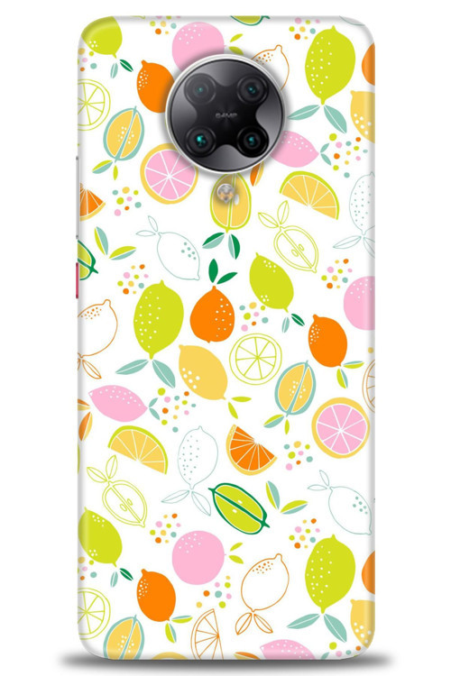 Xiaomi Poco F2 Pro Kılıf HD Baskılı Kılıf - Renkli Limonlar