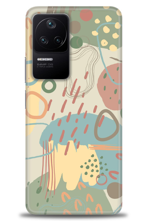 Xiaomi Poco F4 Kılıf HD Baskılı Kılıf - Renkli Tuval